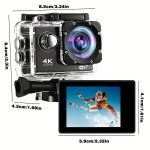 Digikaamera P&uuml;&uuml;a Eepilisi Seiklusi 4K 30FPS 12MP Wifi Spordikaamera 30M.