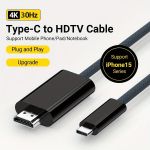 4K USB-C HDMI-Kaabel, mitmev&auml;rviline, 1.8M Nylon., Juoda