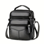 1tk Meeste &Otilde;lakott Nahast K&auml;sit&ouml;&ouml; Crossbody, Juoda 01