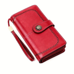 Naiste rahakott suur mahutavus ehtne nahk clutch., Raudona