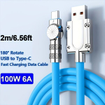 USB-C-t&uuml;&uuml;pi 100 W 6 A kiirlaadimiskaabel, Mėlyna