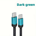TZLRXL 100W USB-C kaabel, kiire laadimine, l&auml;ikiv viimistlus, Tamsiai žalia