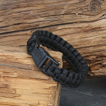 1tk Paracord K&auml;ev&otilde;ru, Seitsmes&uuml;damikuga Punutud, V&auml;litingimustes Elluj&auml;&auml;mis K&auml;ev&otilde;ru., Juoda