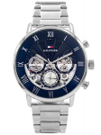 Meeste k&auml;ekell Tommy Hilfiger Legend h&otilde;bedane sinise sihverplaadiga TY53095