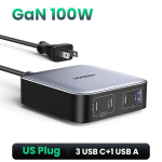 S&uuml;learvuti UGREEN 100W 65W GaN laadija 4-in-1 lauaarvuti s&uuml;learvuti adapter - GaN 100W US pistik