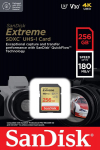 SanDisk Extreme 256GB SDXC UHS-I, 180/130 MB/s, Class10, must-kuldne, ilma adapterita, 360 kuu garantii