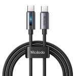 MCDODO USB-C kaabel kiirlaadimiseks Samsungi ja Apple'i telefonidele, USB Type-C, 100W, 1M, LED