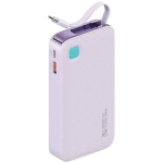 USAMS Powerbank ze zwijanym kablem USB-C Retractable 10000 mAh PD 20W Fast Charge XY Series fioletowy|purple 10KCD22403 (US-CD224)