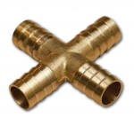 Neljateeline liitmik 6mm voolikule Bradas, messing
