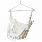 Sėdimas hamakas su pagalvėmis Rhodes-2, 100x130 cm, ecru