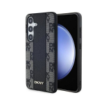 DKNY DKHMS24SPCPVSLK S24 S921 czarny|black hardcase Leather Checkered Mono Pattern MagSafe