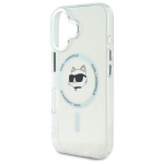 Karl Lagerfeld KLHMP16SHLSCHH iPhone 16 6.1" biały|white hardcase IML Metal Choupette Head MagSafe