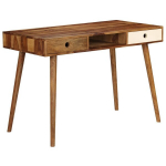 vidaXL kirjutuslaud 110 x 55 x 76 cm, India roosipuu, Balta