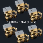 6 Pakki Mini Led Haldjatuled Patarei T&ouml;&ouml;tab String Tuled