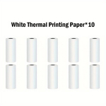 10 Rulli Mini Printer Kleepuv Paber Valge Termopaber Silt Prindisilt Naljaprinter 57mm, Baltas terminio spausdinimo popierius
