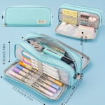 Kahekihiline Suure Mahutavusega Pliiatsikarp Multifunktsionaalne Pinal, &Scaron;viesiai mėlynas