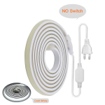 Vahelduvvoolu 220 V Cob Led-Riba Neoonvalgusl&uuml;liti Toitepistiku Komplekt, K&otilde;rge Tihedusega 288 Led/M Lineaarne L_NO Switch Cold_12m, NO Switch Cold_12m