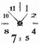 Elutoa seinakell Suur kleepuv seinakell 70-130cm Must Loft