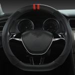 Stiilne D-kujuline Roolikate - Seemisnahkne Kunstnahk, Libisemiskindel & Higistamisvastane. , Storm Black-D Type (1855 Suede) naujovi&scaron;ka automobilio apdaila