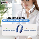 JKUOO Kaasaskantav Rootsituita Kaelaventilaator LED-ekraaniga, Juoda