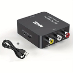 RCA HDMI konverter, 1080P RCA AV HDMI adapter. , Juoda