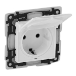 Pistikupesa 2P+Ž kaanega IP44 (hermeetiline) VALENA LIFE, valge