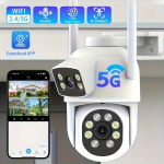 Wifi V&auml;litingimustes Turvakaamera 4MP2MP+2MP T&auml;isv&auml;rv PTZ Liikumisanduriga, Alarm, 2-suunaline Audio, Topelt Objektiiviga, Eseecloud Rakendus.
