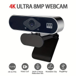 EXHQDR Ultra HD 4K Veebikaamera arvutile - Autofookus, M&uuml;ra summutav mikrofon, Lai 85&deg; vaatev&auml;li.