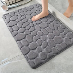 1tk Kivimustriline Pehme WC Vaip, Vannimatt, Libisemiskindel Vaip, 40*60cm juoda
