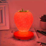 1 tk USB Laetav Maasika Lamp, Magamistoa &Ouml;&ouml;valgus LED Puuvilja Lamp, Kingitus Poistele ja T&uuml;drukutele Eid Al-Adha Mubarak., Raudona