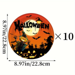 &Uuml;hekordsete n&otilde;ude komplekt, 10 tk, 22,86cm Evil Pumpkin Popierinės lėk&scaron;tės 10vnt