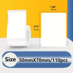 1 Rull Valge Silt 50X70 Niimbot Termopaber &Otilde;li-kindel. , 4,98 cm x 6,99 cm 1 rulonas baltas