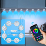 LED riba RGB, 8vnt &scaron;viesos &scaron;altinio pagrindas