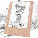 Joonistus-, maalimistarbed, visandite l&otilde;ikelaud &ndash; 8K puidust kunstitahvel metallklambriga joonistamiseks kirjutamiseks