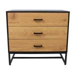 Kummut Amsterdam 80x40xH75cm, tamm / must