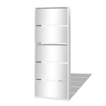 jalatsikapp，5 sahtliga kingakapp, peegliga, valge 63 x 17 x 169,5 cm CFE474107