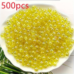 500tk/pakk 8mm v&auml;rvilised akr&uuml;&uuml;lhelmed ehete valmistamiseks Rivex,kollane 8mm