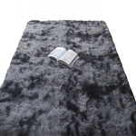 Pol&uuml;estrist pl&uuml;&uuml;sist pehme kunstkarusnahast vaip tumehall 80x150 cm