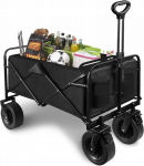 Super praktiline ja mugav kokkupandav aia- ja majapidamisk&auml;ru 120L kuni 100kg pneumaatilised rattad kokkupandav platvorm G71109 GEKO