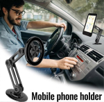 Telefonihoidja Magnetiline autotelefoni hoidja, metallist auto navigatsioonihoidja, 360 kraadi p&ouml;&ouml;ratav pea iminapp kokkupandav autokinnitus, universaalne telefon