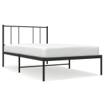 &uuml;heinimese voodi，t&auml;iskasvanu voodi，metallist voodiraam peatsiga, must, 75x190 cm CFE3598477