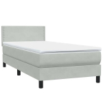 &uuml;heinimese voodi，t&auml;iskasvanu voodi，Box Vedruvoodi madratsiga Helehall 80x210 cm samet CFE5296408
