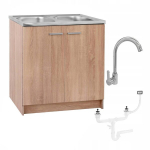 Sonoma k&ouml;&ouml;gikapp, valamu, segistuskraan, sifoon, beež, 2 kambriga