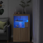 puhvetkapp，kapp，k&uuml;lgkapp LED-valgustusega, Sonoma tamm, tehispuit CFE37934