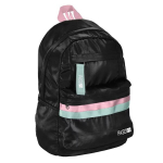 Kooli seljakott Paso &uuml;hekohaline must ja roosa ning piparm&uuml;ndi v&auml;rvi.