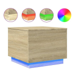 kohvilaud，tugitoolilaud，diivanilaud LED-tuledega, Sonoma tamm, 50 x 50 x 40 cm CFE644787