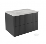 Seinale kinnitatav vannitoakapp kraanikausiga Besco Akya Linea, 76 cm, hall/valge