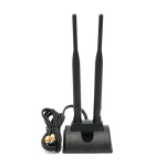 Kahekordne WiFi antenn RP-SMA isapistikuga 2,4 GHz 5 GHz kahe sagedusega antenni magnetilise alusega traadita ruuteri WiFi-adapter