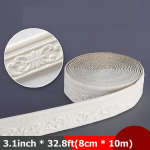 Koori ja Kleepi Vahtvormimise Serv Isekleepuv, 10.0 Meetrit X 7.87cm Krooni &Auml;&auml;ris Tapeet Fleksibline, 3D Seina Servajooned Vahtp&otilde;randaliist, Seina P&otilde;hjakate Vormimis Serv Koduks, DIY Dekoratsioon, Maskeerimislint.,  Baltas