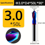 1tk 65 Kraadi Nanomeetri Sinine Volfram Teras Punkt Puuri Faasimise Nuga Auk Positsioneerimine Puurimine Keskne Puurimine CNC Teras 90 Kraadi., 1vnt 3-D4-50